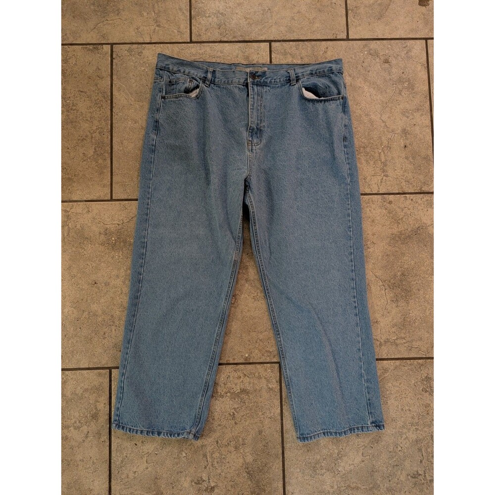 Berkley Jensen Mens Jeans 42x30 Blue Denim 100% Cotton Straight Leg Classic